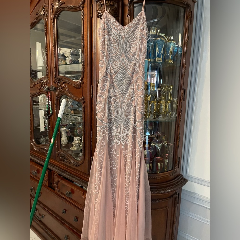 Champagne pink prom dress